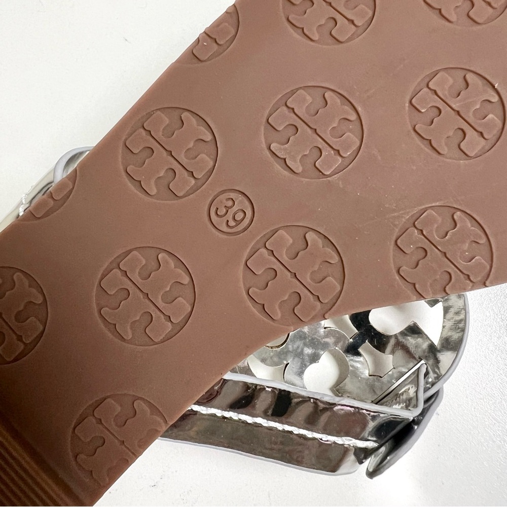 NEW Tory Burch MILLER METALLIC Silver SANDAL women’s size 39EU 8.5M Chic Resort - Picture 11 of 11